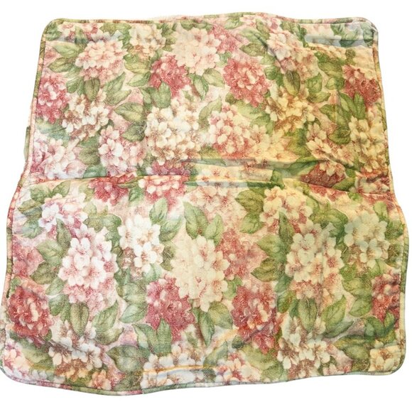 VTG Accent Pillowcase Square 14 x 14 Bougainvillea flower Pink Green Cream - Picture 3 of 6